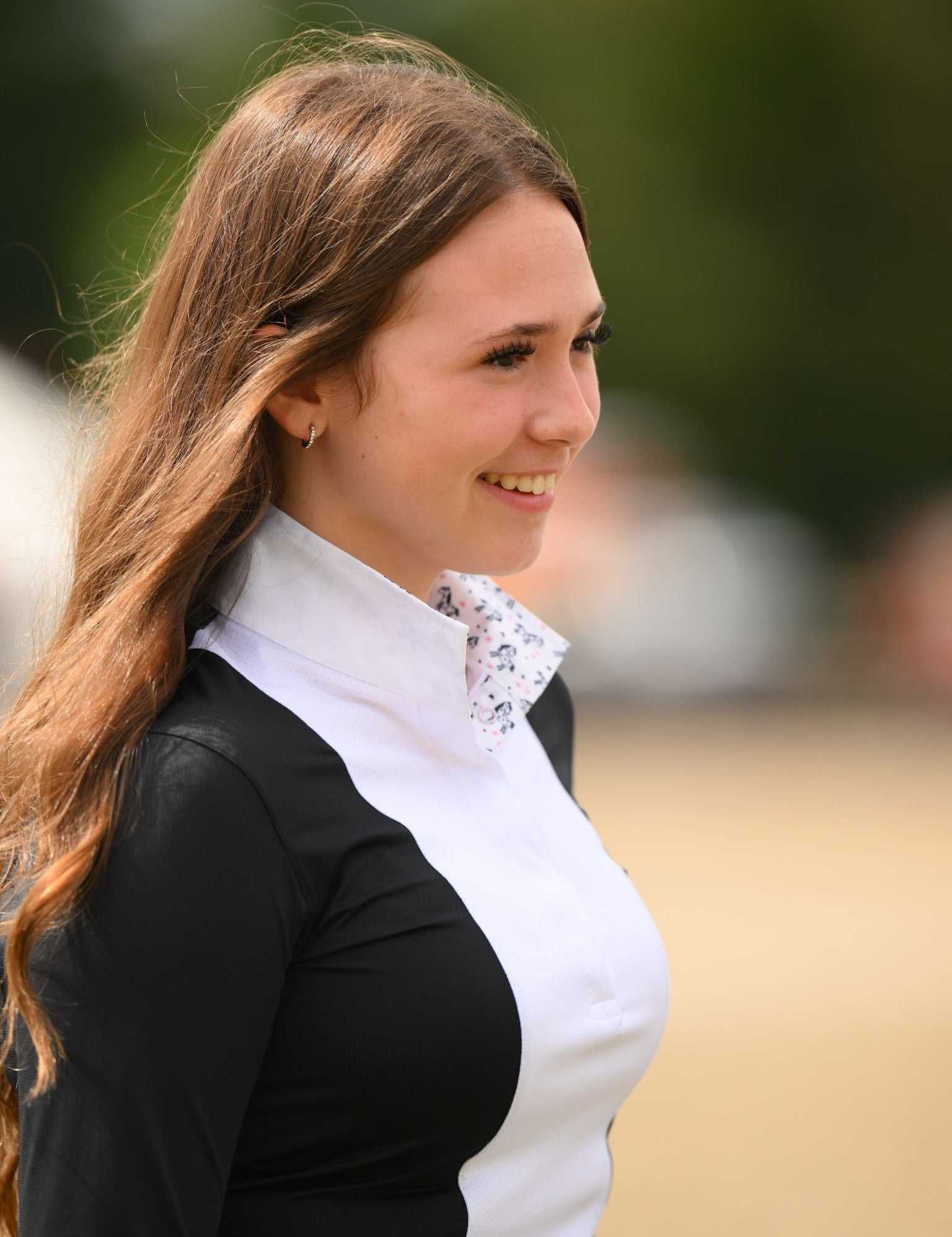 Essex Classics Ladies "Luna II" Black with Unicorns Long Sleeve Performance Show Shirt - Essex Classics - Equiluxe Tack