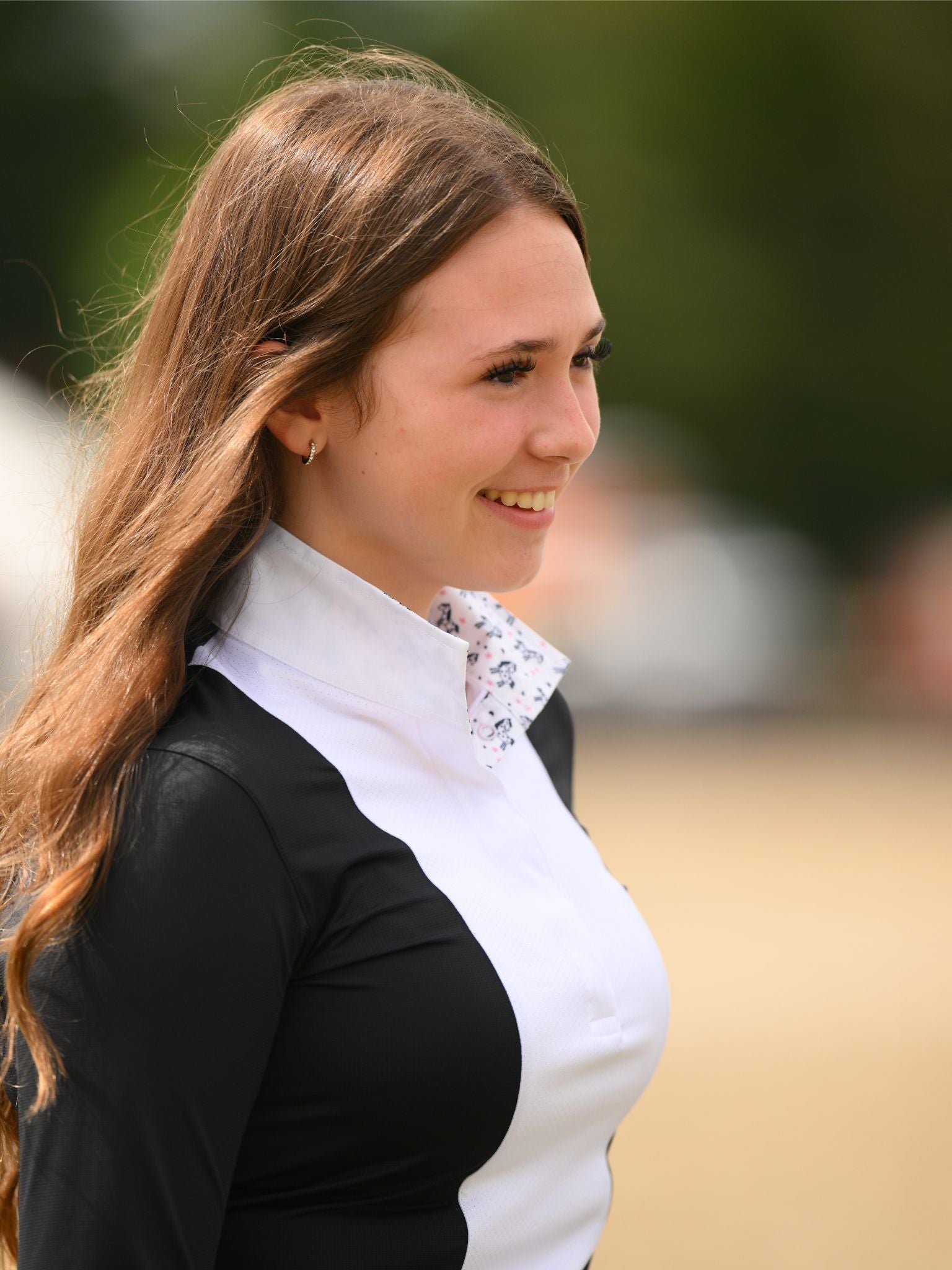 Essex Classics Ladies "Luna II" Black with Unicorns Long Sleeve Performance Show Shirt - Essex Classics - Equiluxe Tack
