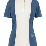 Essex Classics Ladies "Luna II" Blue Gallop Garden Short Sleeve Performance Show Shirt - Essex Classics - Equiluxe Tack