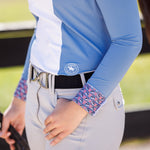 Essex Classics Ladies "Luna II" Blue Stirrup Talk Long Sleeve Performance Show Shirt - Essex Classics - Equiluxe Tack