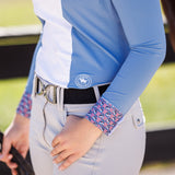 Essex Classics Ladies "Luna II" Blue Stirrup Talk Long Sleeve Performance Show Shirt - Essex Classics - Equiluxe Tack