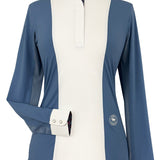 Essex Classics Ladies "Luna II" Blue Stirrup Talk Long Sleeve Performance Show Shirt - Essex Classics - Equiluxe Tack