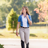 Essex Classics Ladies "Luna II" Blue Stirrup Talk Short Sleeve Performance Show Shirt - Essex Classics - Equiluxe Tack