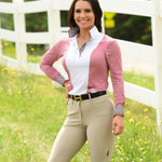 Essex Classics Ladies "Luna II" Dark Pink Gallop Garden Long Sleeve Performance Show Shirt - Essex Classics - Equiluxe Tack