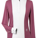 Essex Classics Ladies "Luna II" Dark Pink Gallop Garden Long Sleeve Performance Show Shirt - Essex Classics - Equiluxe Tack