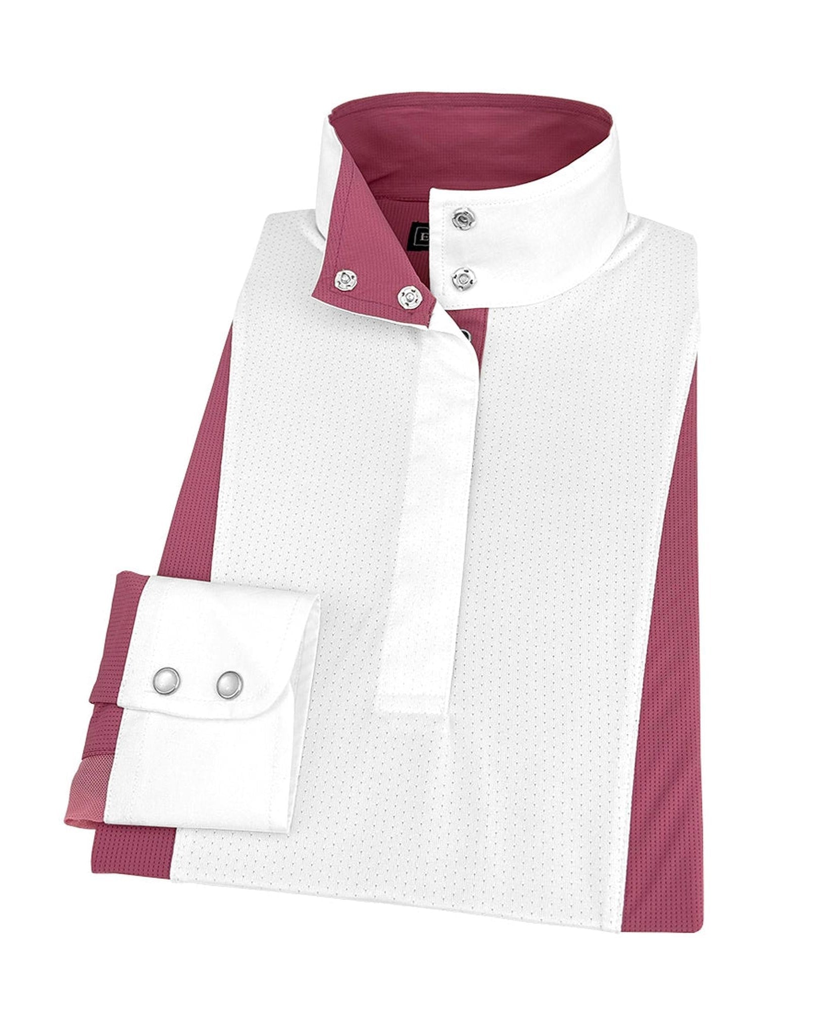 Essex Classics Ladies "Luna II" Dark Pink Self - Trim Long Sleeve Performance Show Shirt - Essex Classics - Equiluxe Tack