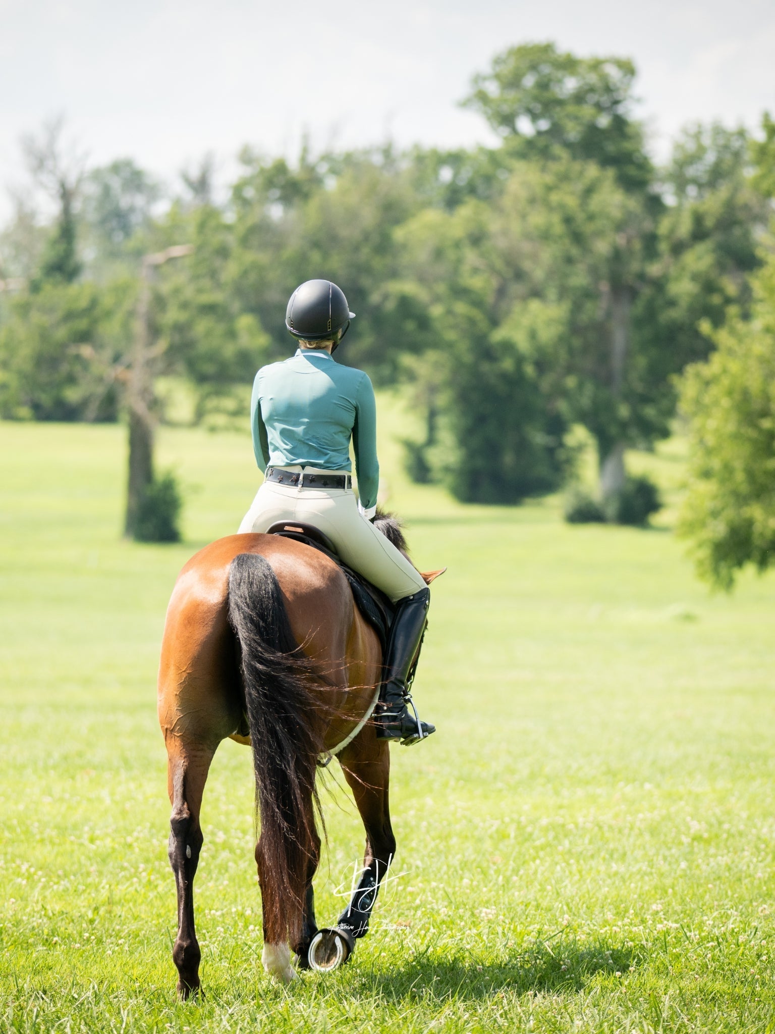 Essex Classics Ladies "Luna II" Forest Green Self - Trim Long Sleeve Performance Show Shirt - Essex Classics - Equiluxe Tack