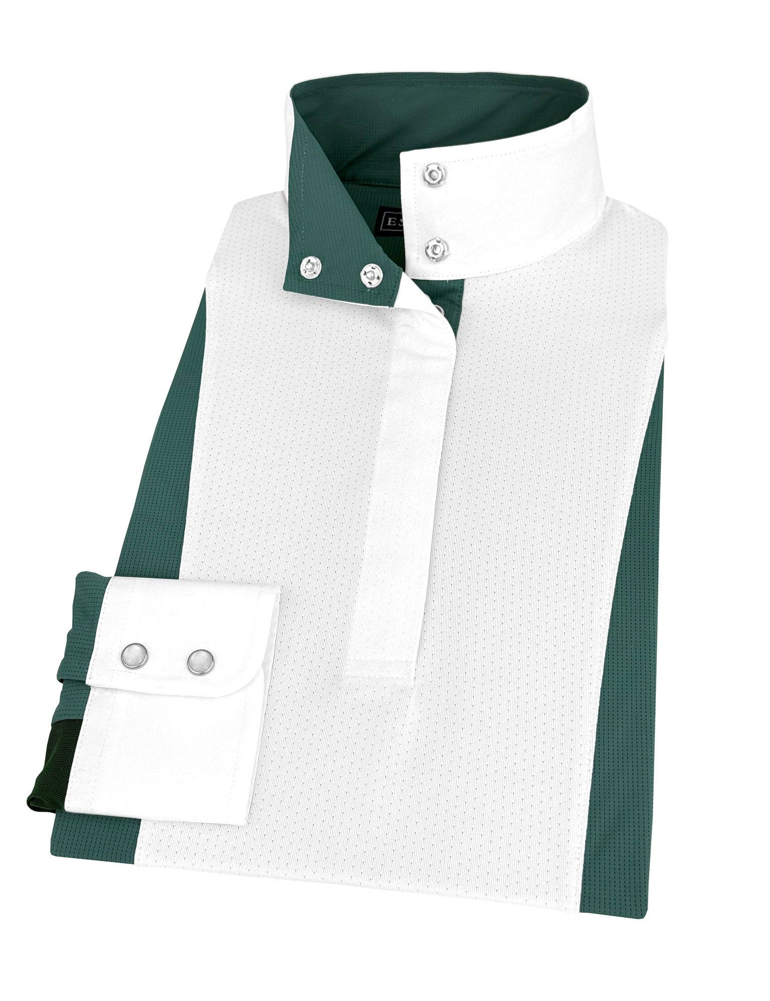 Essex Classics Ladies "Luna II" Forest Green Self - Trim Long Sleeve Performance Show Shirt - Essex Classics - Equiluxe Tack
