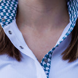 Essex Classics Ladies "Luna II" Forest Green with Geometric Long Sleeve Performance Show Shirt - Essex Classics - Equiluxe Tack