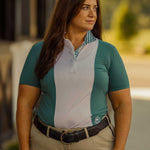 Essex Classics Ladies "Luna II" Forest Green with Geometric Short Sleeve Performance Show Shirt - Essex Classics - Equiluxe Tack