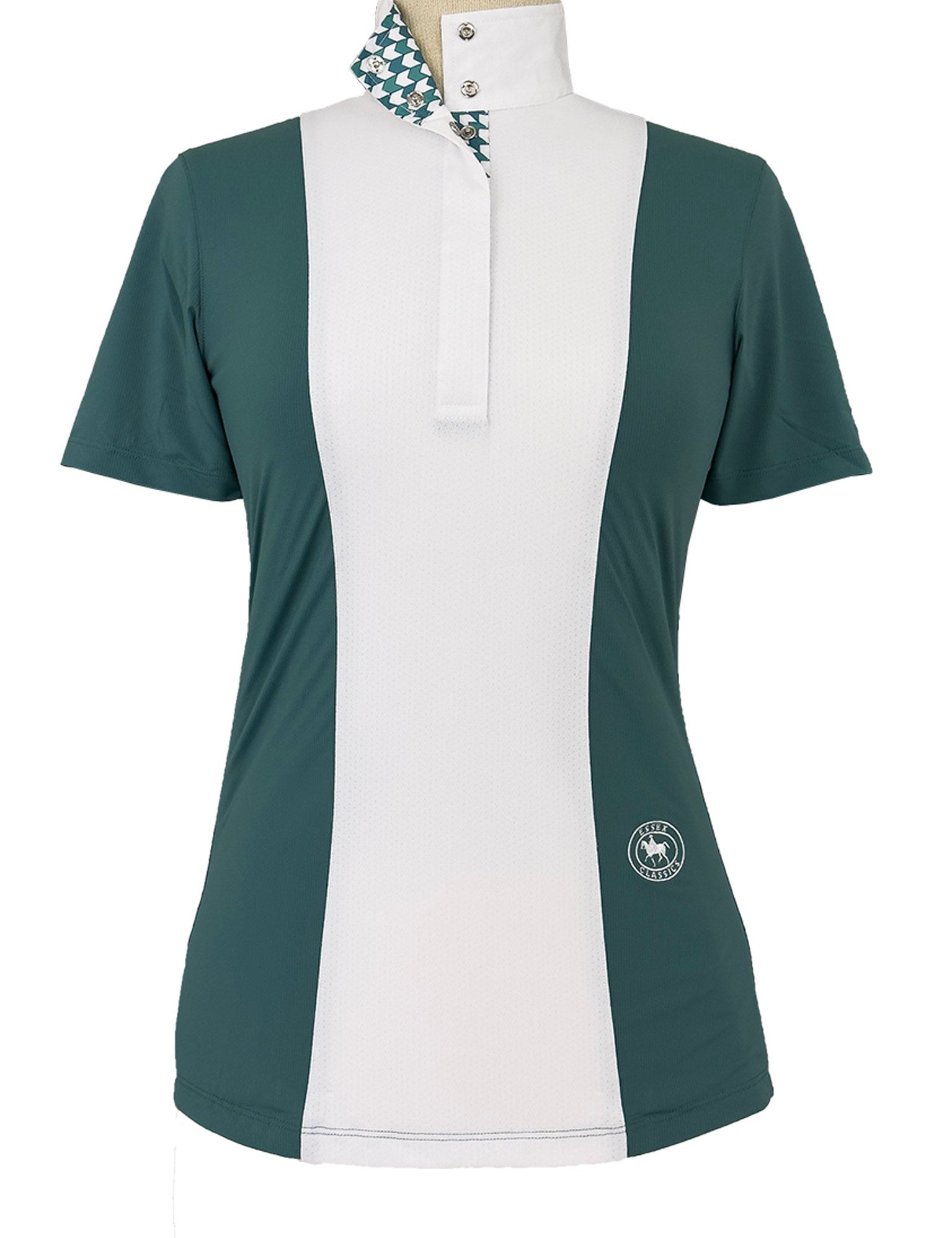 Essex Classics Ladies "Luna II" Forest Green with Geometric Short Sleeve Performance Show Shirt - Essex Classics - Equiluxe Tack