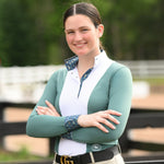 Essex Classics Ladies "Luna II" Forest Green with Golden Snaffle Long Sleeve Performance Show Shirt - Essex Classics - Equiluxe Tack