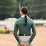 Essex Classics Ladies "Luna II" Forest Green with Golden Snaffle Long Sleeve Performance Show Shirt - Essex Classics - Equiluxe Tack