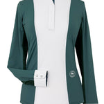 Essex Classics Ladies "Luna II" Forest Green with Golden Snaffle Long Sleeve Performance Show Shirt - Essex Classics - Equiluxe Tack