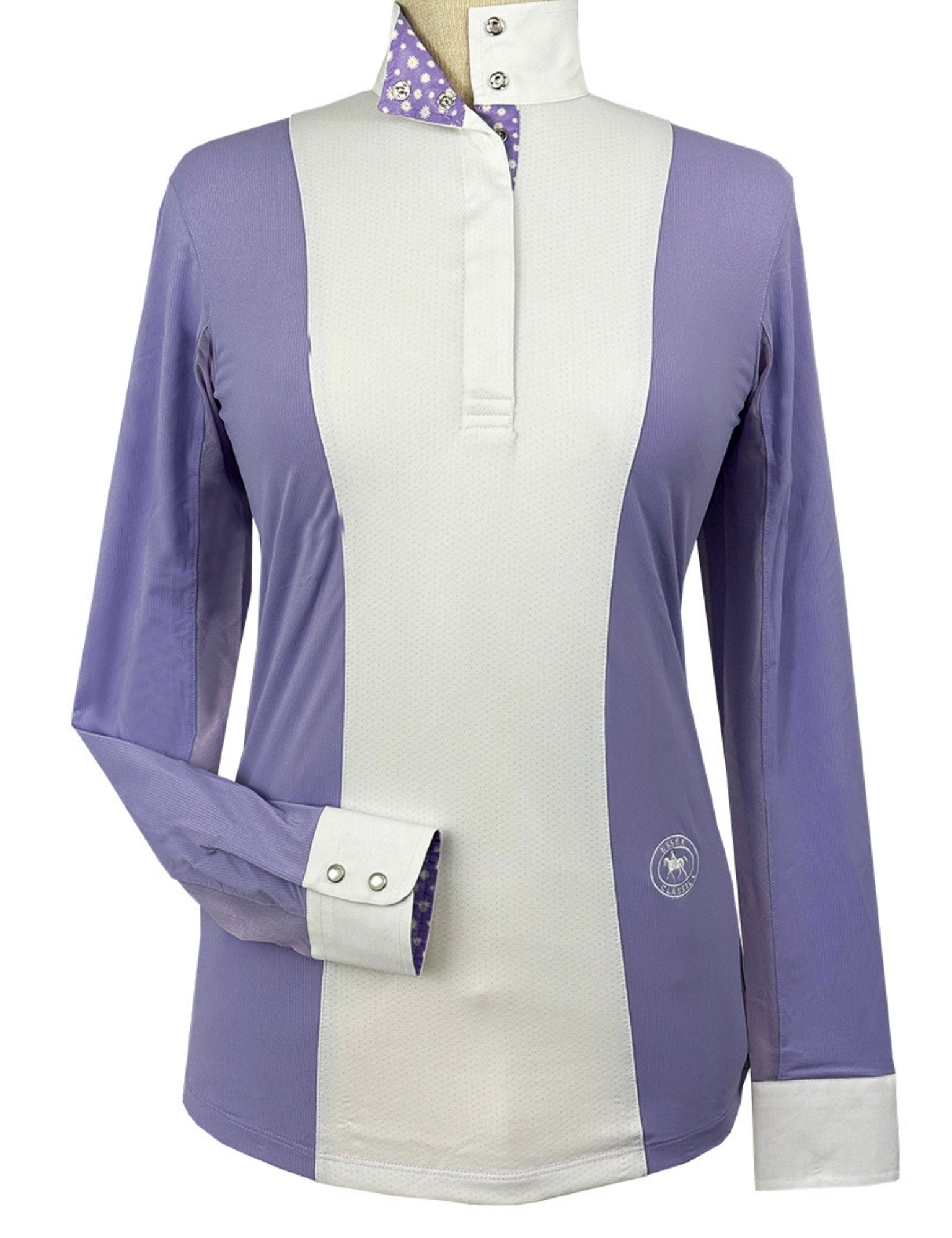 Essex Classics Ladies "Luna II" Lavender with Daisy Delight Long Sleeve Performance Show Shirt - Equiluxe Tack
