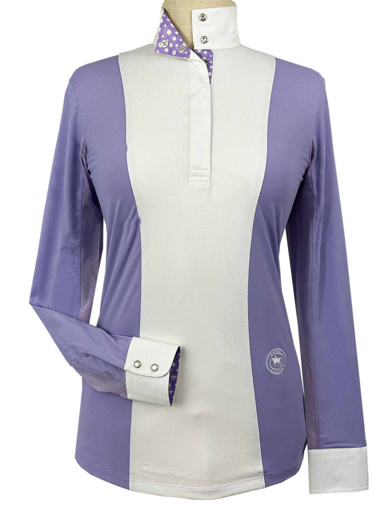 Essex Classics Ladies "Luna II" Lavender with Daisy Delight Long Sleeve Performance Show Shirt - Equiluxe Tack