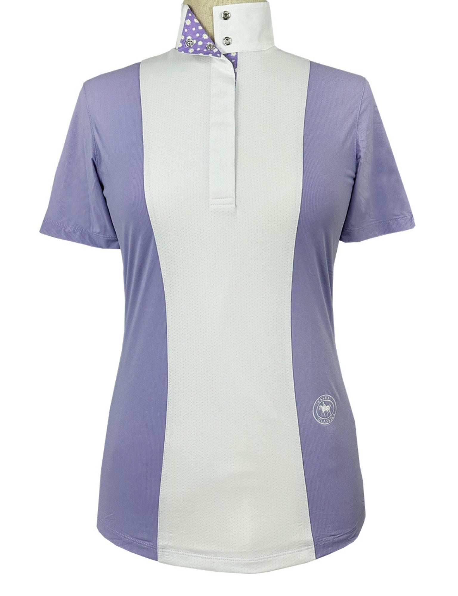 Essex Classics Ladies "Luna II" Lavender with Daisy Delight Short Sleeve Performance Show Shirt - Equiluxe Tack