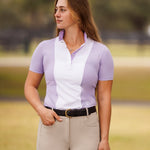 Essex Classics Ladies "Luna II" Lavender with Daisy Delight Short Sleeve Performance Show Shirt - Equiluxe Tack