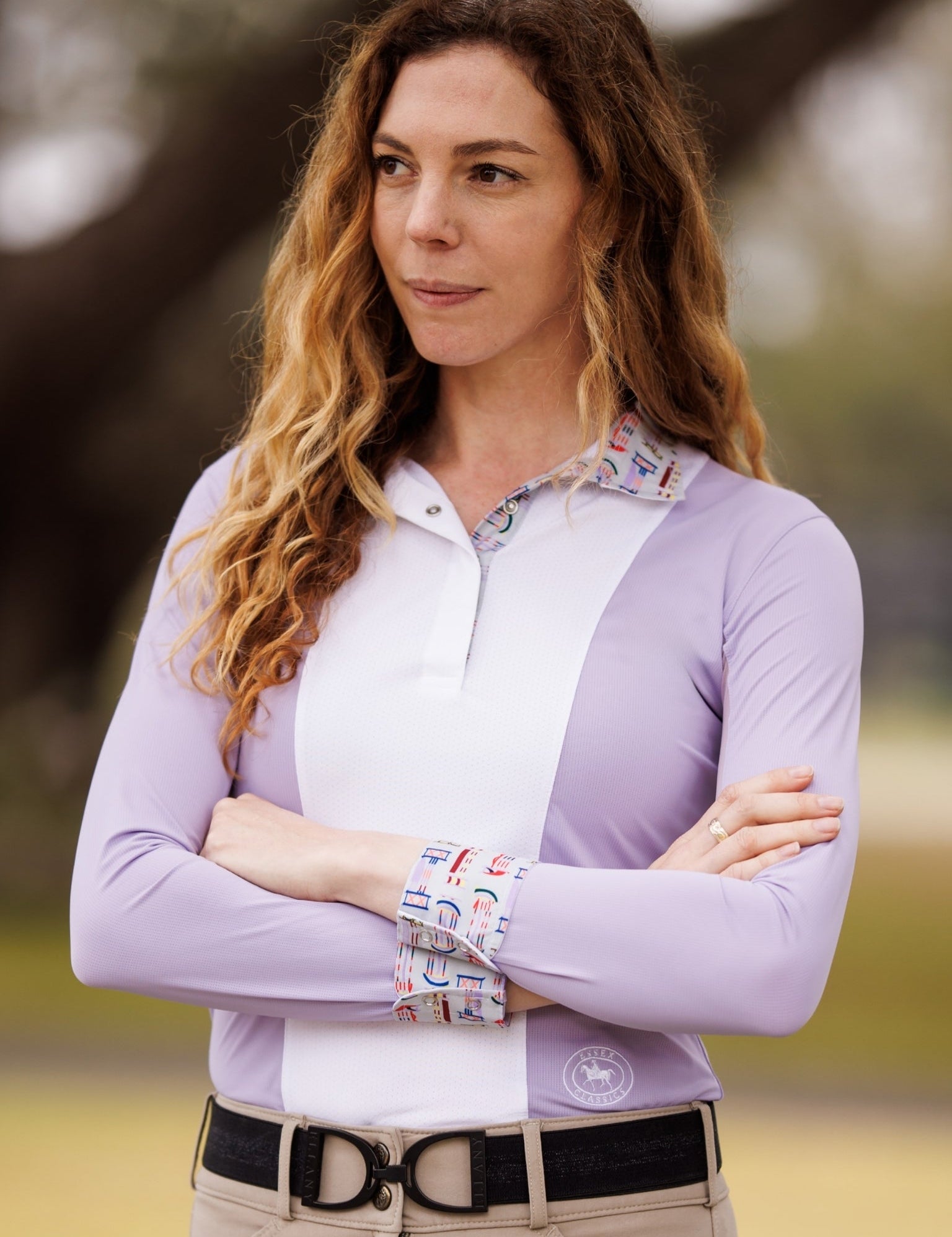 Essex Classics Ladies "Luna II" Lavender with Jumper Classic Long Sleeve Performance Show Shirt - Equiluxe Tack