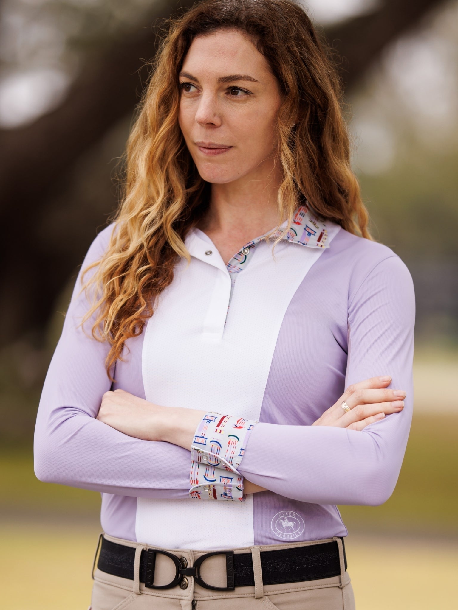 Essex Classics Ladies "Luna II" Lavender with Jumper Classic Long Sleeve Performance Show Shirt - Equiluxe Tack