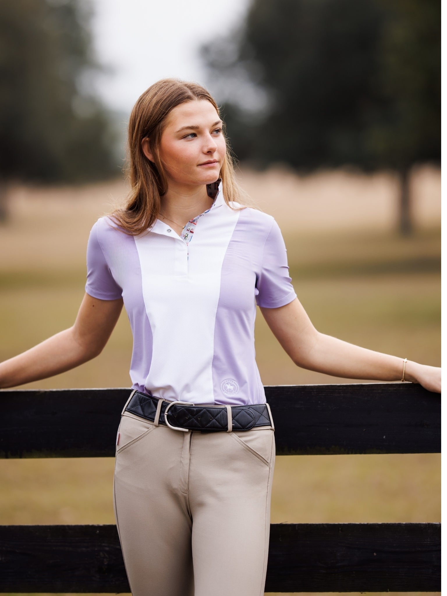 Essex Classics Ladies "Luna II" Lavender with Jumper Classic Short Sleeve Performance Show Shirt - Equiluxe Tack
