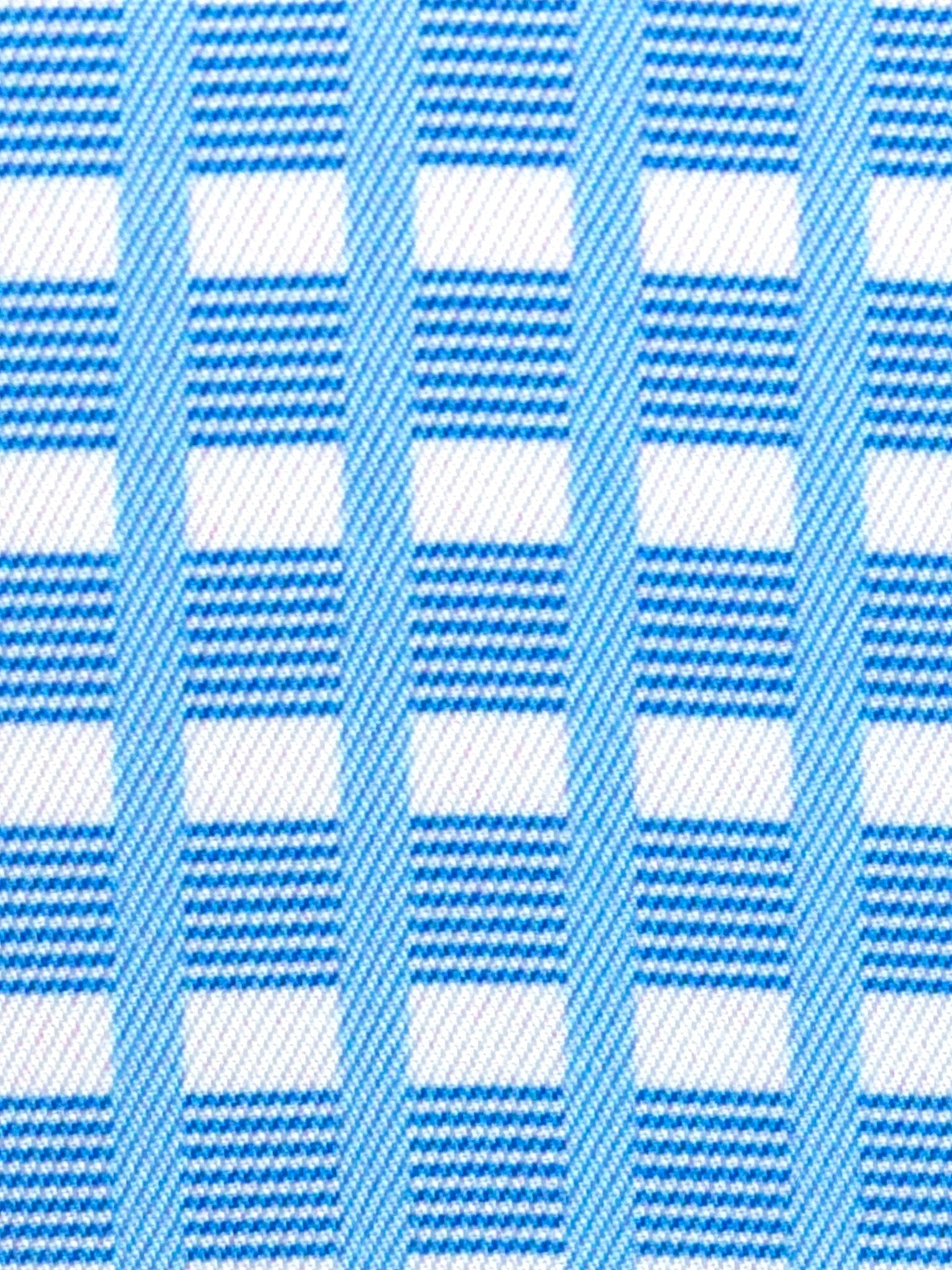 Essex Classics Ladies "Luna II" Light Blue Short Sleeve Performance Show Shirt with Blue Check Trim - Essex Classics - Equiluxe Tack