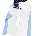 Essex Classics Ladies "Luna II" Light Blue Short Sleeve Performance Show Shirt with Stirrups Trim - Essex Classics - Equiluxe Tack