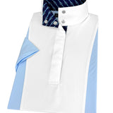 Essex Classics Ladies "Luna II" Light Blue Short Sleeve Performance Show Shirt with Stirrups Trim - Essex Classics - Equiluxe Tack