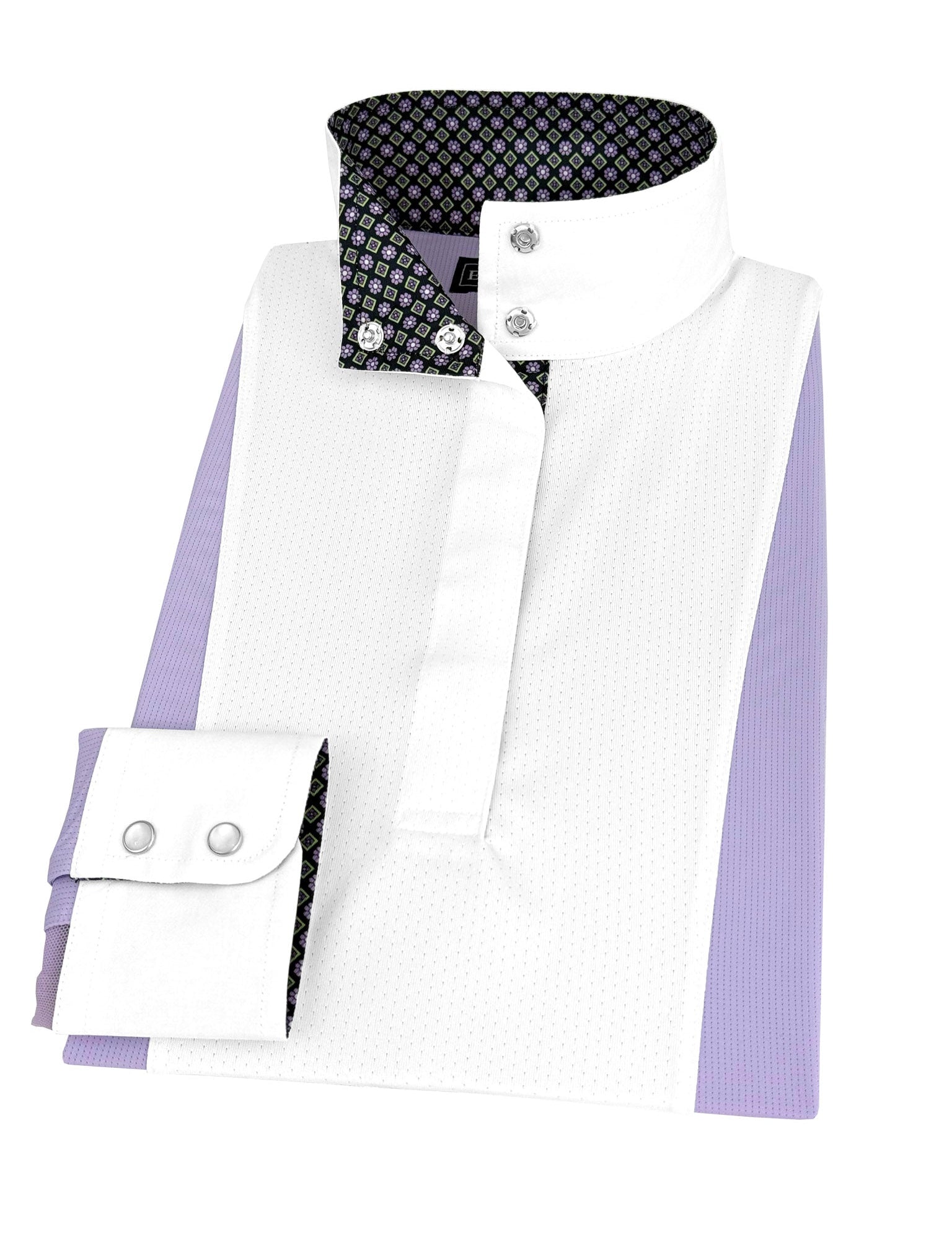 Essex Classics Ladies "Luna II" Lilac Long Sleeve Performance Show Shirt with Diamond and Daisy Trim - Essex Classics - Equiluxe Tack