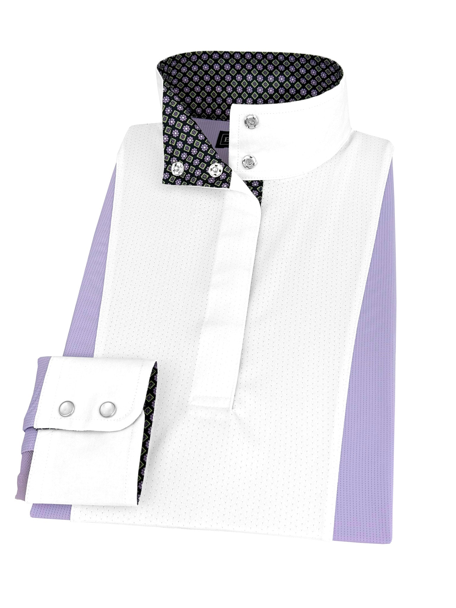 Essex Classics Ladies "Luna II" Lilac Long Sleeve Performance Show Shirt with Diamond and Daisy Trim - Essex Classics - Equiluxe Tack
