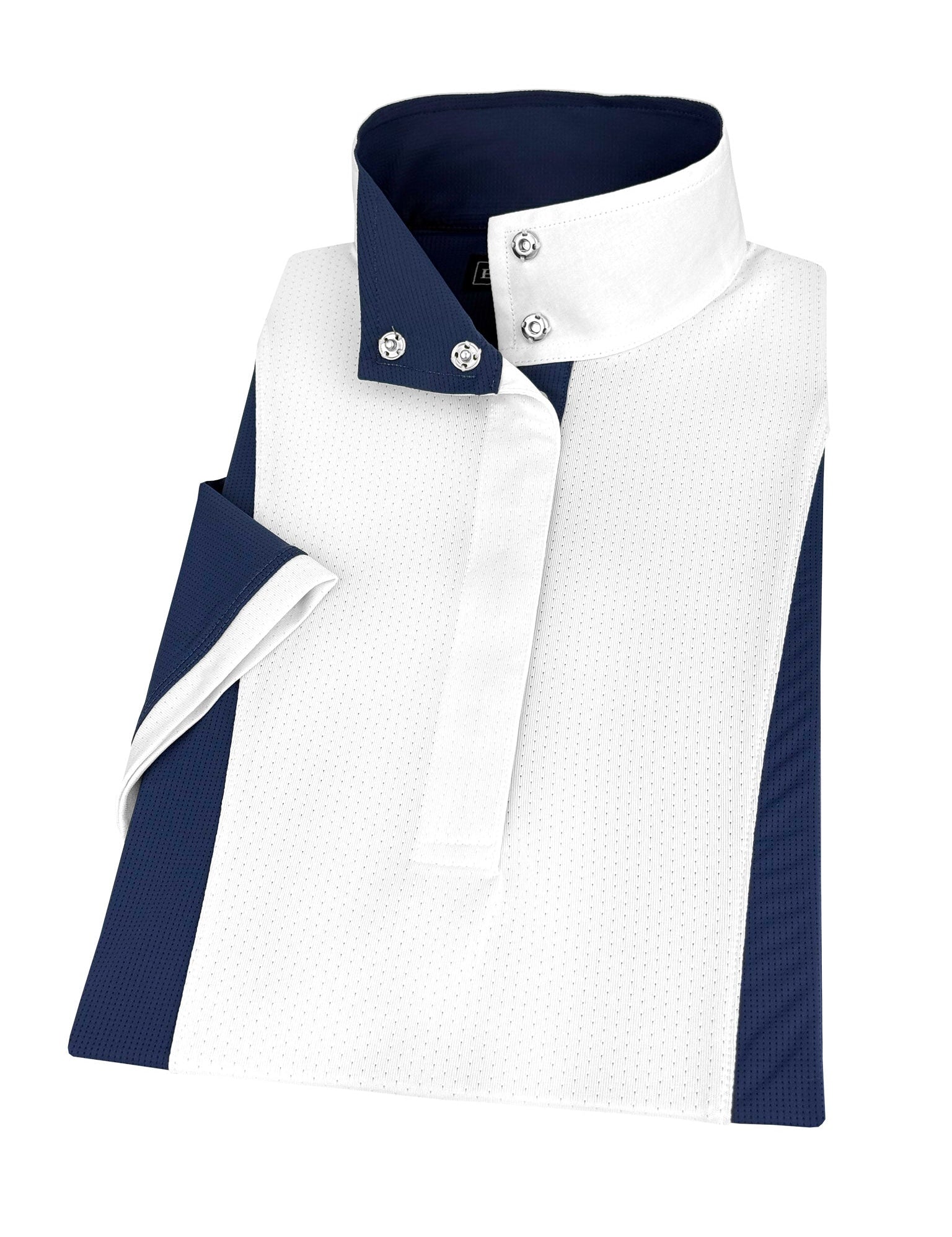 Essex Classics Ladies "Luna II" Marine Blue Self - Trim Short Sleeve Performance Show Shirt - Essex Classics - Equiluxe Tack
