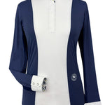 Essex Classics Ladies "Luna II" Marine Blue with Blue Ribbon Winner Long Sleeve Performance Show Shirt - Equiluxe Tack