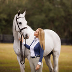 Essex Classics Ladies "Luna II" Marine Blue with Blue Ribbon Winner Long Sleeve Performance Show Shirt - Equiluxe Tack