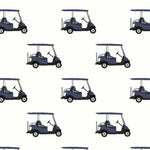 Essex Classics Ladies "Luna II" Marine Blue with Golf Carts Long Sleeve Performance Show Shirt - Equiluxe Tack