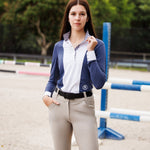Essex Classics Ladies "Luna II" Marine Blue with Lone Star Long Sleeve Performance Show Shirt - Equiluxe Tack
