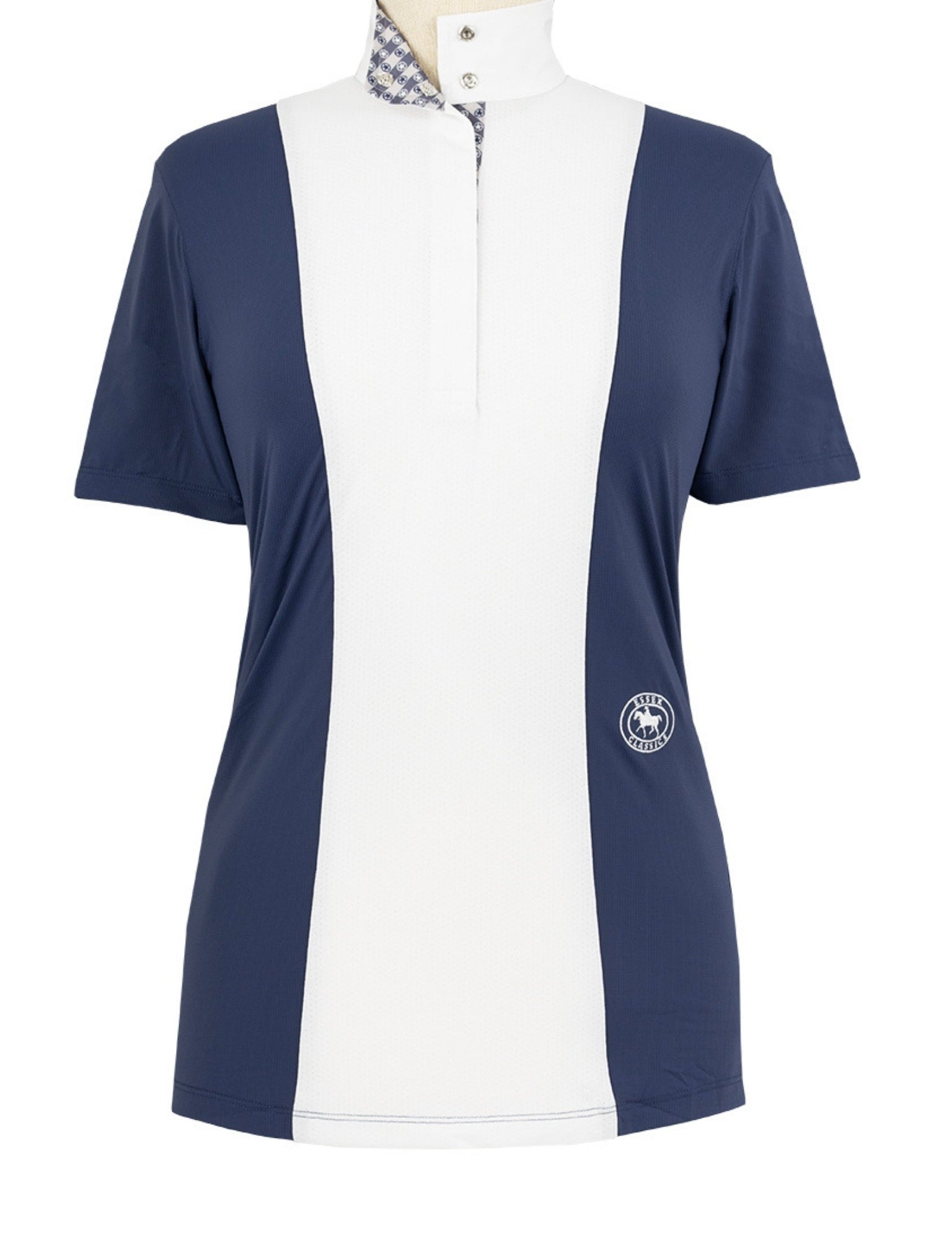 Essex Classics Ladies "Luna II" Marine Blue with Lone Star Short Sleeve Performance Show Shirt - Equiluxe Tack