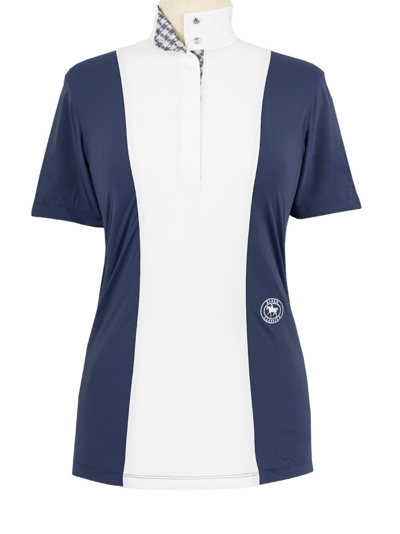 Essex Classics Ladies "Luna II" Marine Blue with Lone Star Short Sleeve Performance Show Shirt - Equiluxe Tack