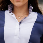 Essex Classics Ladies "Luna II" Marine Blue with Lone Star Short Sleeve Performance Show Shirt - Equiluxe Tack