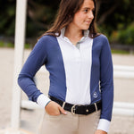 Essex Classics Ladies "Luna II" Marine Blue with Royal Hack Long Sleeve Performance Show Shirt - Equiluxe Tack