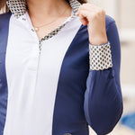 Essex Classics Ladies "Luna II" Marine Blue with Royal Hack Long Sleeve Performance Show Shirt - Equiluxe Tack