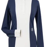 Essex Classics Ladies "Luna II" Marine Blue with Royal Hack Long Sleeve Performance Show Shirt - Equiluxe Tack