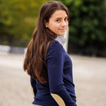 Essex Classics Ladies "Luna II" Marine Blue with Royal Hack Long Sleeve Performance Show Shirt - Equiluxe Tack