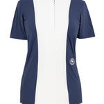 Essex Classics Ladies "Luna II" Marine Blue with Royal Hack Short Sleeve Performance Show Shirt - Equiluxe Tack