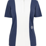 Essex Classics Ladies "Luna II" Marine Blue with Royal Hack Short Sleeve Performance Show Shirt - Equiluxe Tack