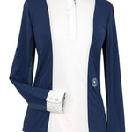 Essex Classics Ladies "Luna II" Marine Blue with Woof & Whimsy Long Sleeve Performance Show Shirt - Equiluxe Tack