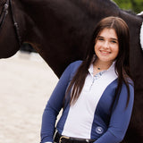 Essex Classics Ladies "Luna II" Marine Blue with Woof & Whimsy Long Sleeve Performance Show Shirt - Equiluxe Tack