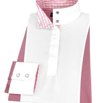 Essex Classics Ladies "Luna II" Pink Long Sleeve Performance Show Shirt with Pink Check Trim - Essex Classics - Equiluxe Tack