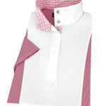 Essex Classics Ladies "Luna II" Pink Short Sleeve Performance Show Shirt with Pink Check Trim - Essex Classics - Equiluxe Tack