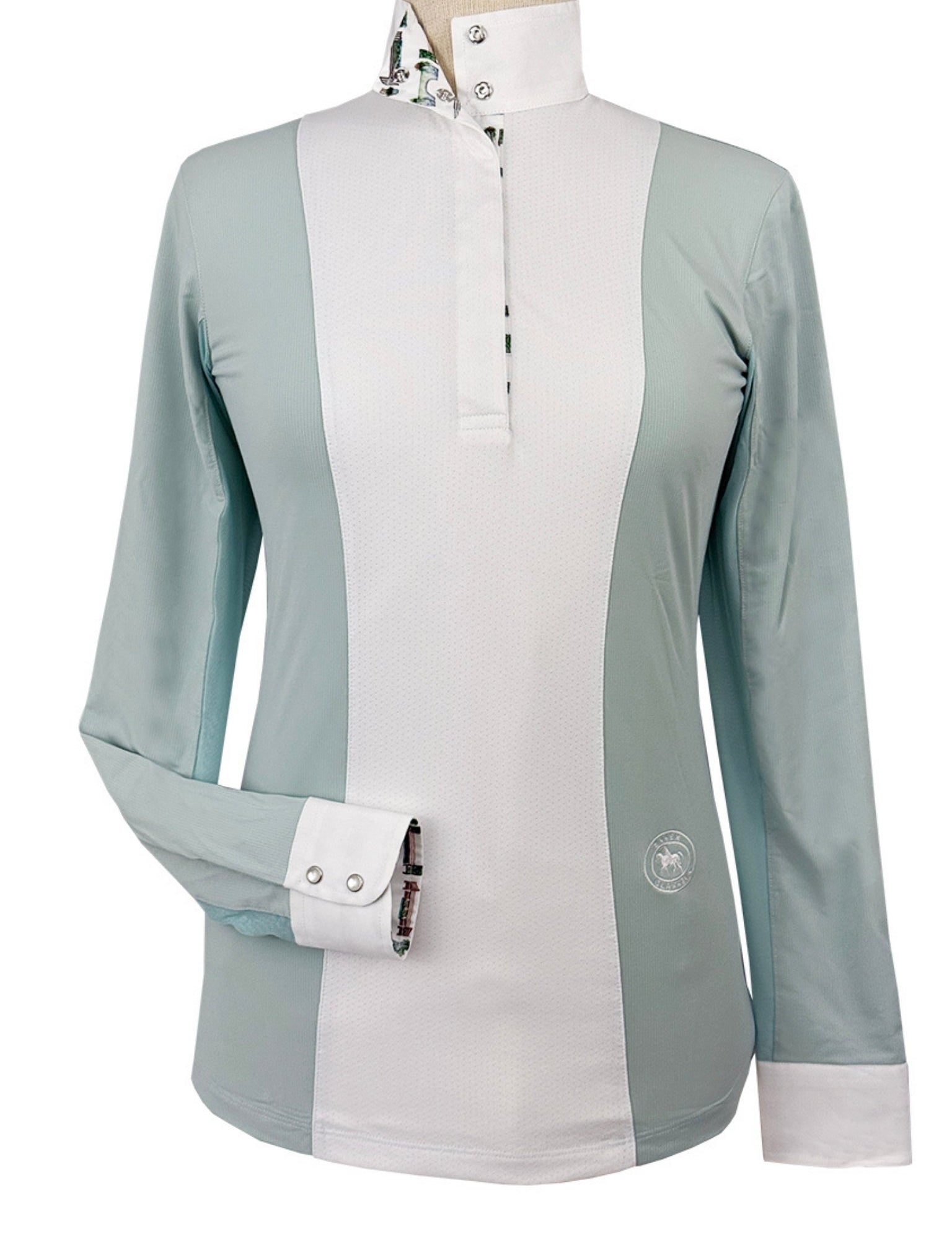 Essex Classics Ladies "Luna II" Seafoam with Hunter Derby Long Sleeve Performance Show Shirt - Equiluxe Tack