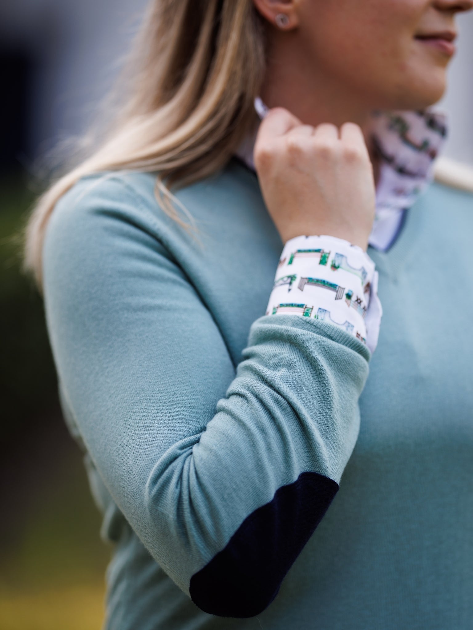 Essex Classics Ladies "Luna II" Seafoam with Hunter Derby Long Sleeve Performance Show Shirt - Equiluxe Tack